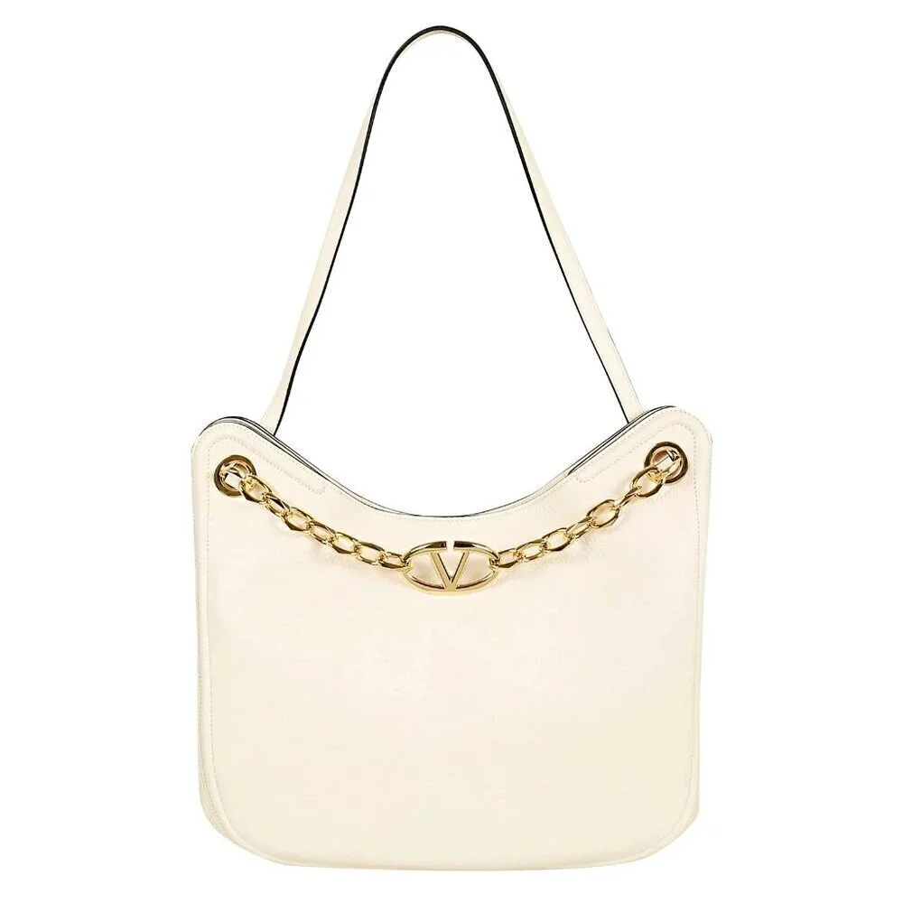 Valentino Garavani Women's Gold Tone VLogo Moon Leather Tote Bag (MSRP $3,950)